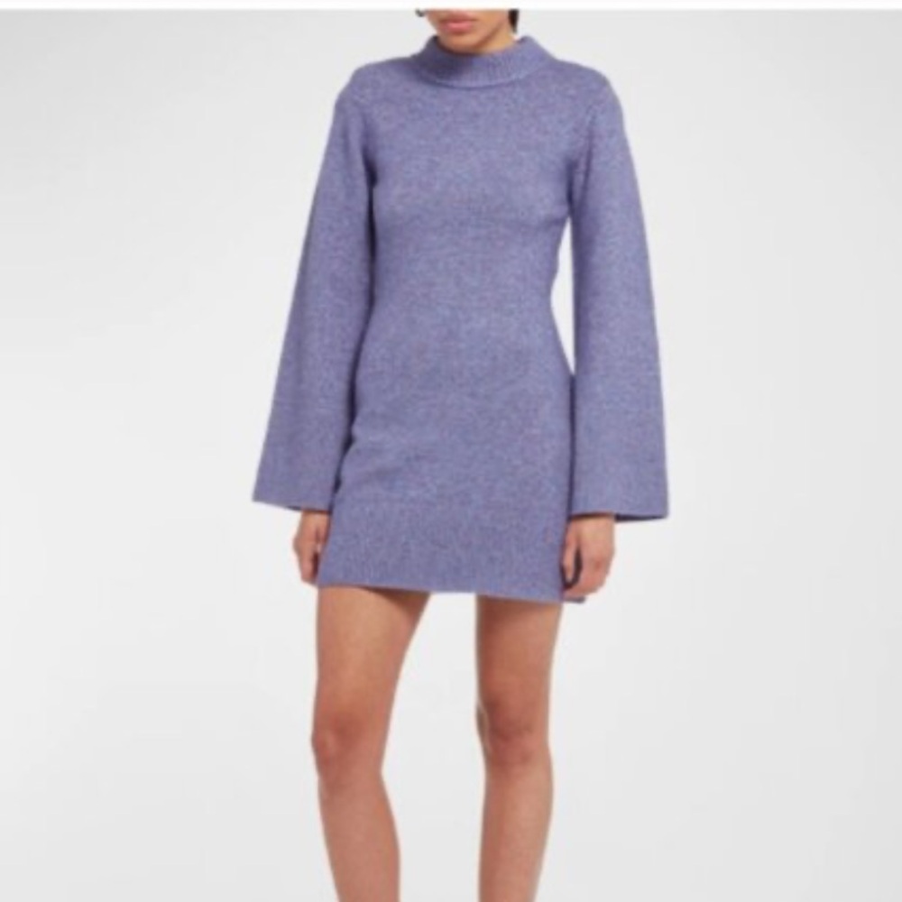 APPARIS Karl Marled Knit Mock-Neck Sweater Dress